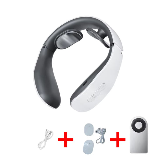 Electric Neck and Shoulder Pulse Massager 6 Mode 9 Levels Adjustable Heat Cervical Vertebra Relax Pain Relief Kneading Machine