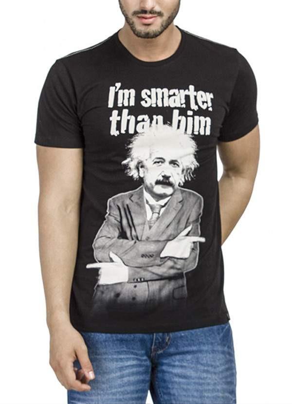 Einstein I'm Smarter musta puolihihainen miesten T-paita